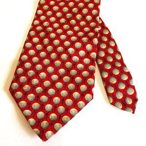 Robert Talbot GOLF Necktie Silk Mens Red White Blue USA Sporty 4" x 59"